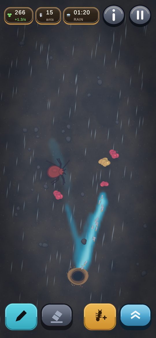 Drawing a trail while rain falls